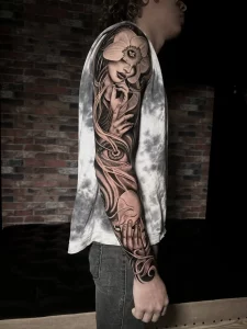 Unique and custom arm sleeve design for an international client in Madrid.
