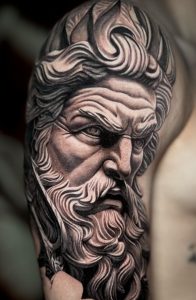 Hyper-realistic tattoo detail showcasing smooth shading and high contrast textures.