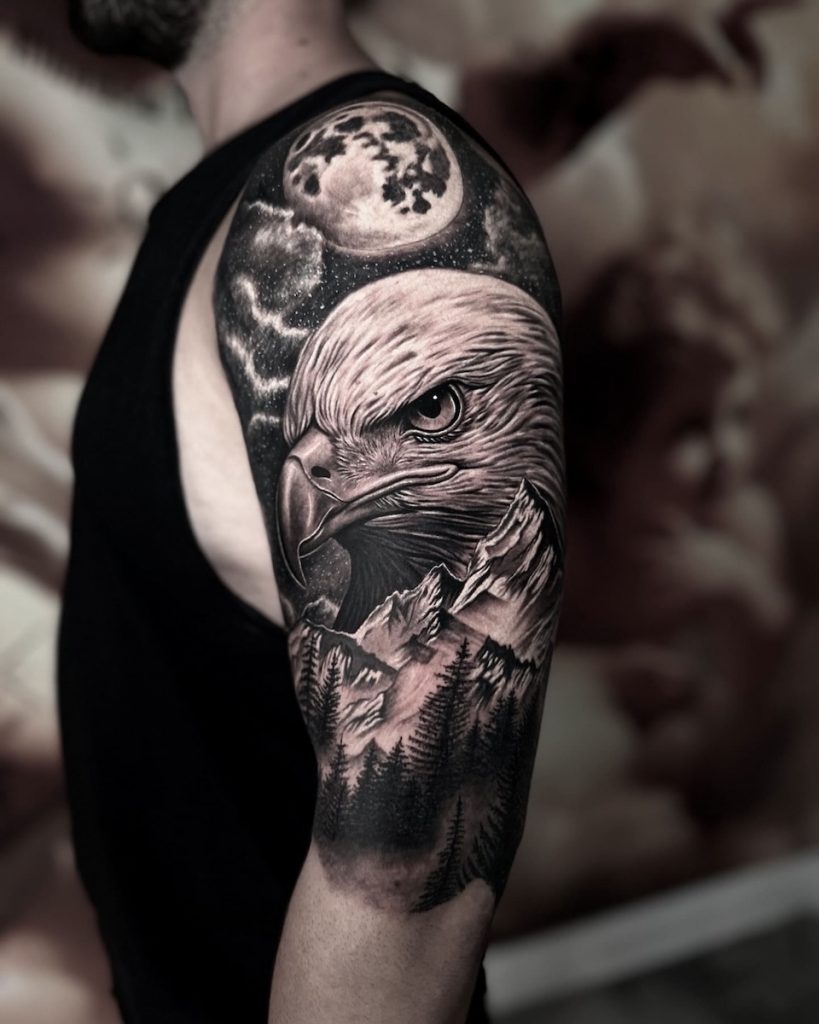 Detailed Black and Grey realism tattoo